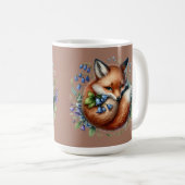 Floral Fox Botanical Woodland Brown Koffiemok (Voorkant rechts)