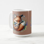 Floral Fox Botanical Woodland Brown Koffiemok (Voorkant links)