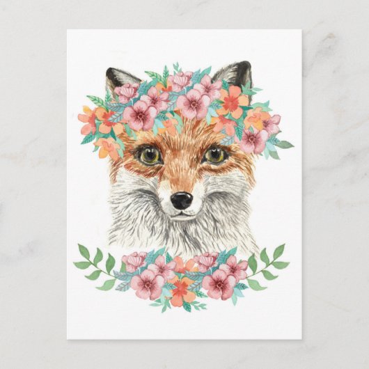 Floral Fox Briefkaart (Voorkant)