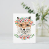 Floral Fox Briefkaart (Staand voorkant)
