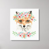 Floral Fox Canvas Afdruk (Voorkant)