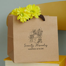 Floral Fox Custom Handmade with Love Rubberstempel