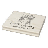 Floral Fox Custom Handmade with Love Rubberstempel (Stempel)