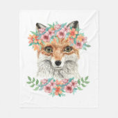 Floral Fox Fleece Deken (Voorkant)