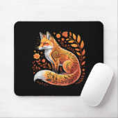 Floral Fox Flowers Art Fox In Autumn - Fall Fox Muismat (Met muis)