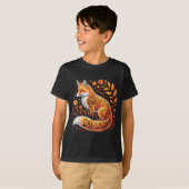 Floral Fox Flowers Art Fox In Autumn - Fall Fox T-shirt (Voorkant volledig)