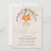  Floral Fox Gender Neutral Baby shower Kaart (Voorkant)