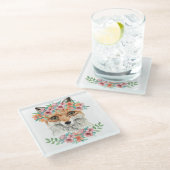 Floral Fox Glazen Onderzetter (Schuin)