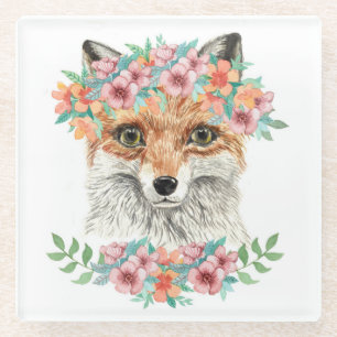 Floral Fox Glazen Onderzetter