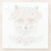 Floral Fox Glazen Onderzetter (Achterkant)