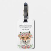 Floral Fox | Jouw namen toevoegen Bagagelabel (Achterkant verticaal)