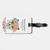 Floral Fox | Jouw namen toevoegen Bagagelabel (Achterkant horizontaal)