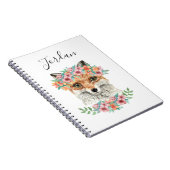 Floral Fox | Jouw namen toevoegen Notitieboek (Rechterzijde)