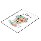 Floral Fox | Jouw namen toevoegen Notitieboek (Linkerzijde)
