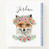 Floral Fox | Jouw namen toevoegen Notitieboek (Achterkant)