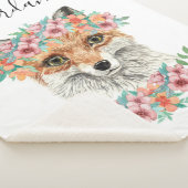 Floral Fox | Jouw namen toevoegen Sherpa Deken (3/4)