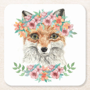 Floral Fox Kartonnen Onderzetters