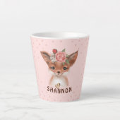 Floral Fox Latte Mok (Voorkant)