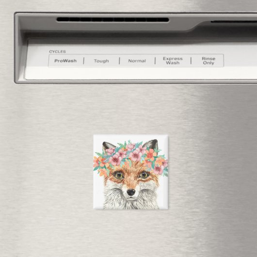 Floral Fox Magneet (Insitu (Vaatwasser))