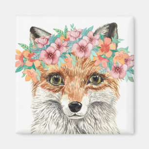 Floral Fox Magneet
