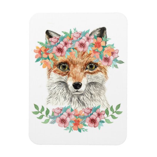 Floral Fox Magneet (Verticaal)
