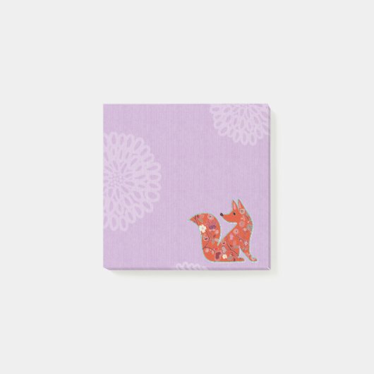 Floral Fox Post-It Notes (Voorkant)