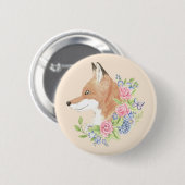 Floral Fox Ronde Button 5,7 Cm (Voorkant /achterkant)