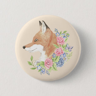 Floral Fox Ronde Button 5,7 Cm