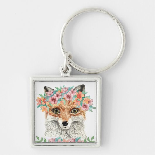 Floral Fox Sleutelhanger (Voorkant)