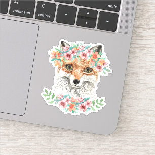 Floral Fox Sticker