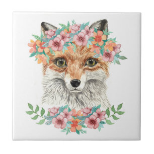 Floral Fox Tegeltje