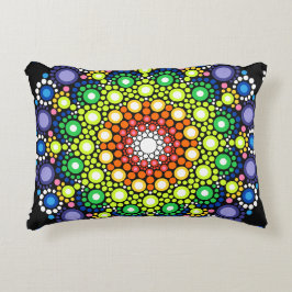 Floral Fractal Art gedateerd Retro Mandala Accent Kussen