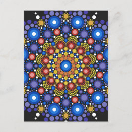 Floral Fractal Art gedateerd Retro Mandala Briefkaart