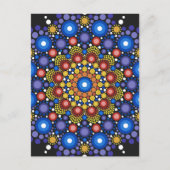 Floral Fractal Art gedateerd Retro Mandala Briefkaart (Voorkant)