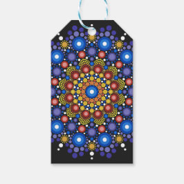 Floral Fractal Art gedateerd Retro Mandala Cadeaulabel