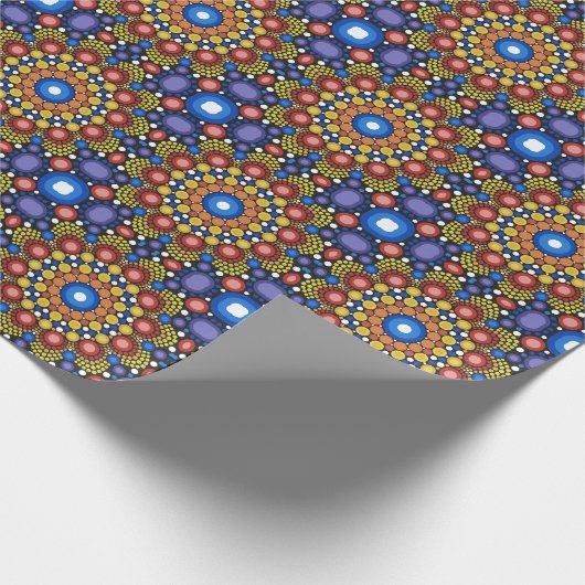 Floral Fractal Art gedateerd Retro Mandala Cadeaupapier (Hoek)