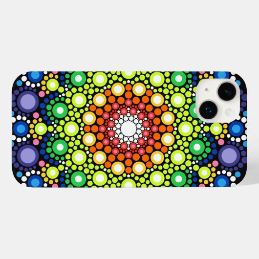 Floral Fractal Art gedateerd Retro Mandala Case-Mate iPhone Case (Achterkant (horizontaal))