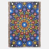 Floral Fractal Art gedateerd Retro Mandala Deken (Voorkant Verticaal)