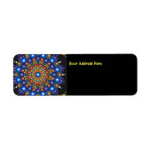 Floral Fractal Art gedateerd Retro Mandala Etiket (Voorkant)