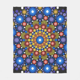Floral Fractal Art gedateerd Retro Mandala Fleece Deken