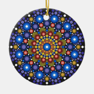 Floral Fractal Art gedateerd Retro Mandala Keramisch Ornament