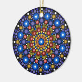 Floral Fractal Art gedateerd Retro Mandala Keramisch Ornament (Links)
