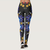 Floral Fractal Art gedateerd Retro Mandala Leggings (Achterkant)