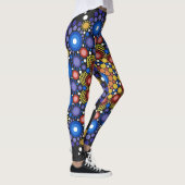 Floral Fractal Art gedateerd Retro Mandala Leggings (Rechts)