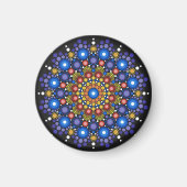 Floral Fractal Art gedateerd Retro Mandala Magneet (Voorkant)