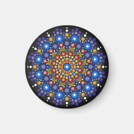 Floral Fractal Art gedateerd Retro Mandala Magneet