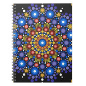 Floral Fractal Art gedateerd Retro Mandala Notitieboek (Voorkant)