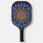 Floral Fractal Art gedateerd Retro Mandala Pickleball Paddle (Voorkant)