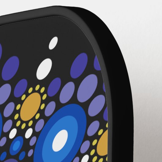 Floral Fractal Art gedateerd Retro Mandala Pickleball Paddle (Links Detail)
