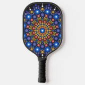 Floral Fractal Art gedateerd Retro Mandala Pickleball Paddle (Achterkant)